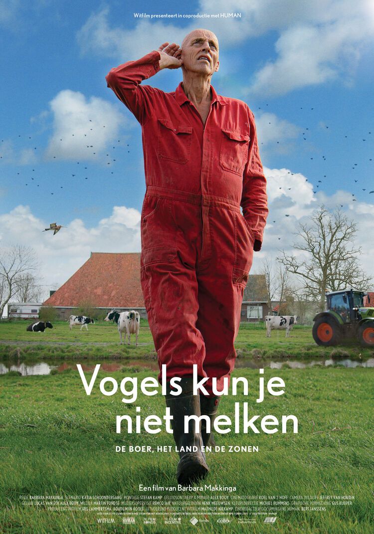 Poster Vogels kun je niet melken van Milûk in Harlingen